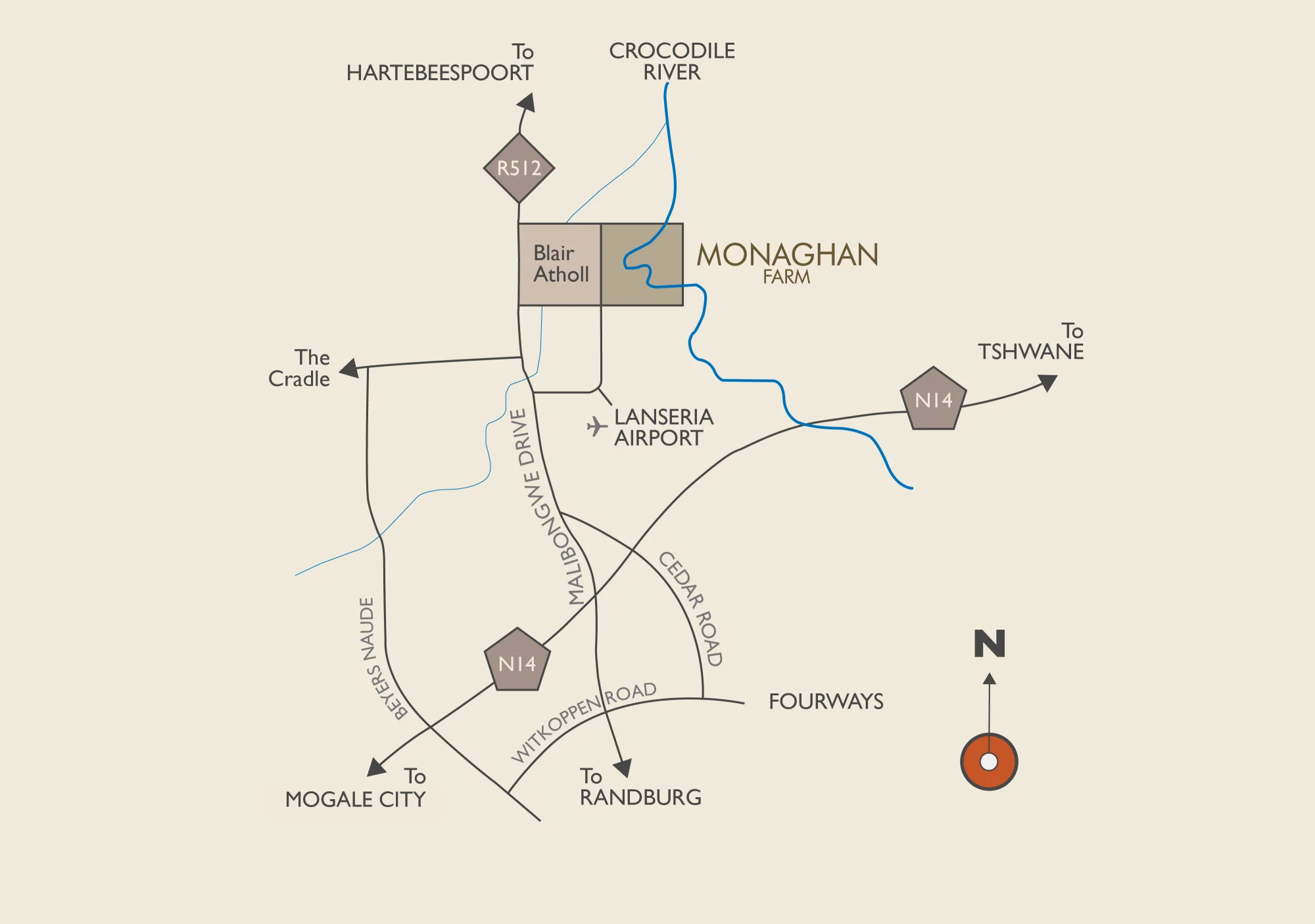 Monaghan Farm direction map